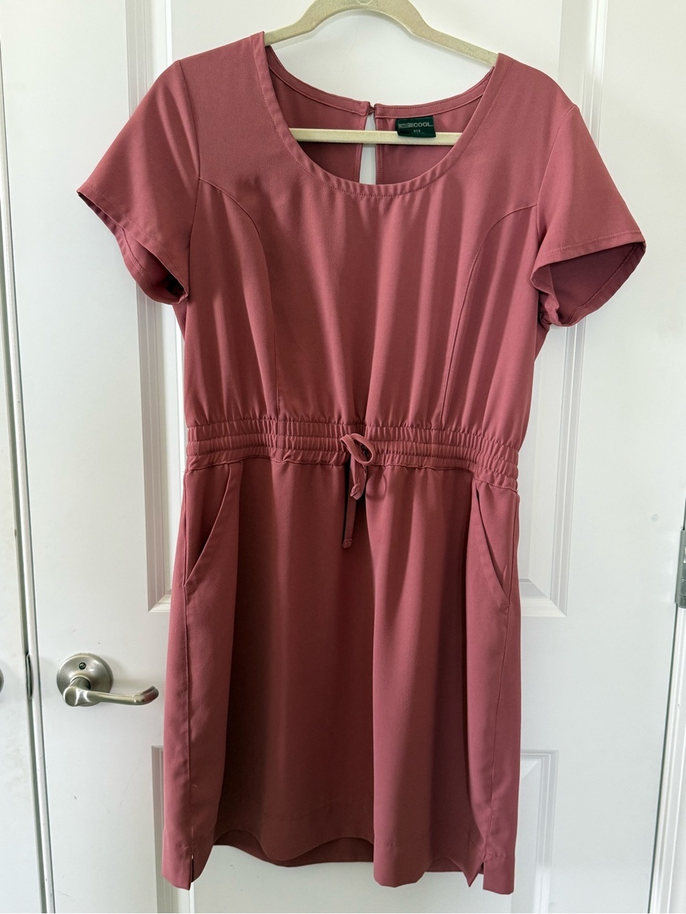 Dusty Rose Drawstring Waist Mini Dress - Picture 2 of 13